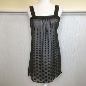 WHBM Black Polka Dot Sheer Formal Dress Size 2